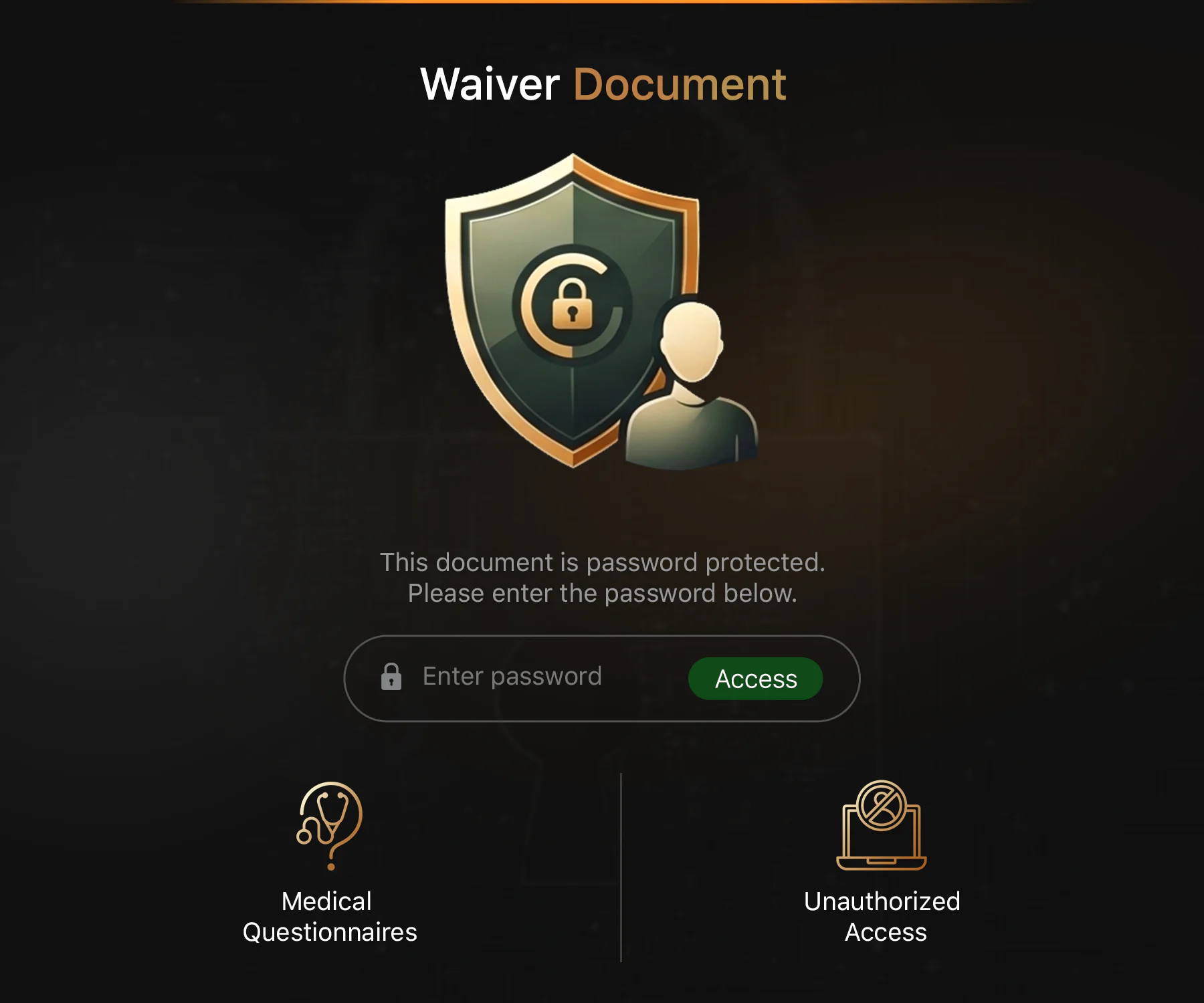 Password-protected digital waivers for sports clubs to securely manage participant data